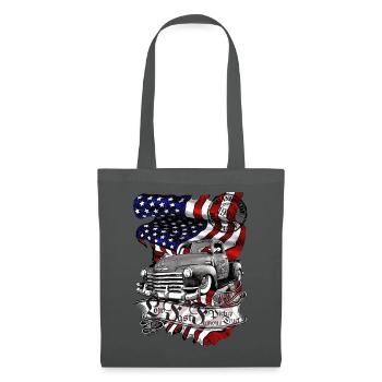 Oldtimer Truck Flagge Americana - Stoffbeutel - Graphite - Vorne
