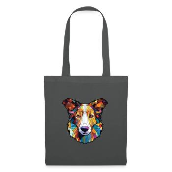 Scotch Collie Hunderasse Aquarell Illustration - Stoffbeutel - Graphite - Vorne