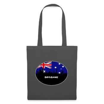 Brisbane Australien Flagge Skyline Silhouette Reisen - Stoffbeutel - Graphite - Vorne