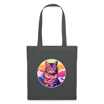 Havanna Braune Katze Bunte Karikatur Aquarell Illus - Stoffbeutel - Graphite - Vorne