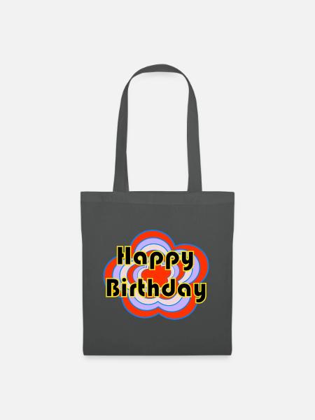 ALLES GUTE ZUM GEBURTSTAG. ALLES GUTE ZUM GEBURTSTAG. JAHRESTAG. - Stoffbeutel - Graphite