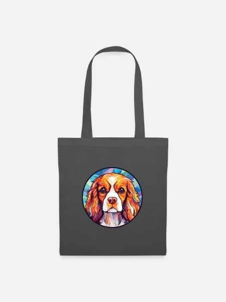 Cavalier King Charles Spaniel Hunderasse Aquarell - Stoffbeutel - Graphite