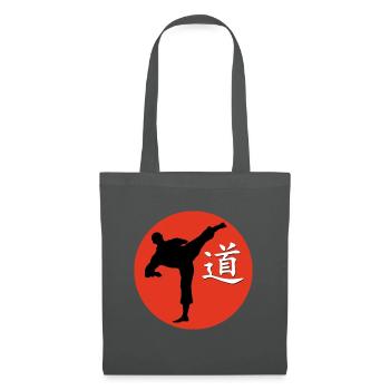 kungfukämper und schrftzeichen dao - Stoffbeutel - Graphite - Vorne