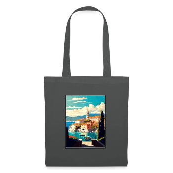 Brac Kroatien Vintage Reiseposter WPA Souvenir - Stoffbeutel - Graphite - Vorne