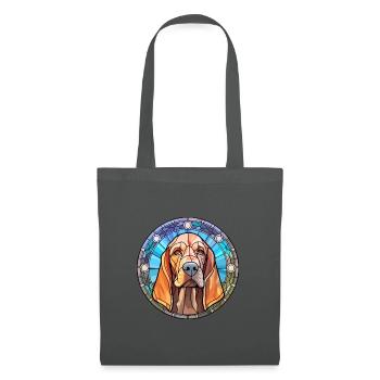 Bluthund Hund Rasse Buntes Glas Buntes Wasser - Stoffbeutel - Graphite - Vorne