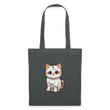 Katze niedliche Karikatur Kawaii Aquarell Tier Haustier - Stoffbeutel - Graphite - Vorne