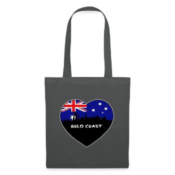 Gold Coast Australien Flagge Skyline Reise Souvenir - Stoffbeutel - Graphite - Vorne