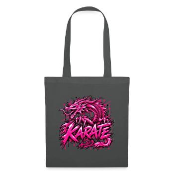 Karate Dragon – Pink Martial Arts Streetwear - Stoffbeutel - Graphite - Vorne