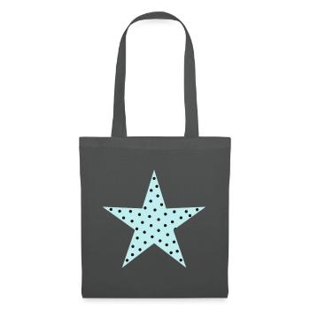 Pastellblauer Polka-Punkt-Stern - Stoffbeutel - Graphite - Vorne