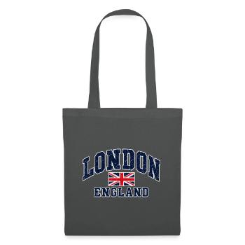 London - England - Union Jack - Vintage - Stoffbeutel - Graphite - Vorne