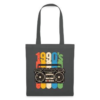 1990er Stereo und Kassetten Nostalgie - Stoffbeutel - Graphite - Vorne