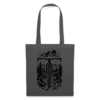 Mountainbike Abenteuer in den Bergen Natur Motiv! - Stoffbeutel - Graphite - Vorne