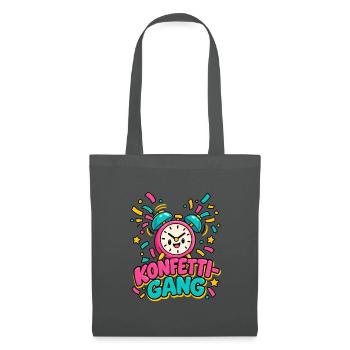 Konfetti-Gang Wecker 11:11 Karnevals-T-Shirt - Stoffbeutel - Graphite - Vorne