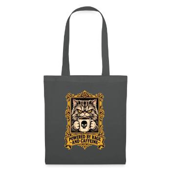 Angetrieben von Wut und Koffein Lustiges wütendes Katzen-Meme - Stoffbeutel - Graphite - Vorne