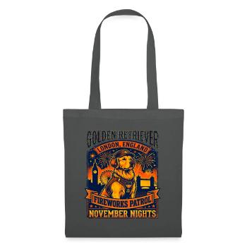 Golden Retriever Fireworks Patrol London England - Stoffbeutel - Graphite - Vorne