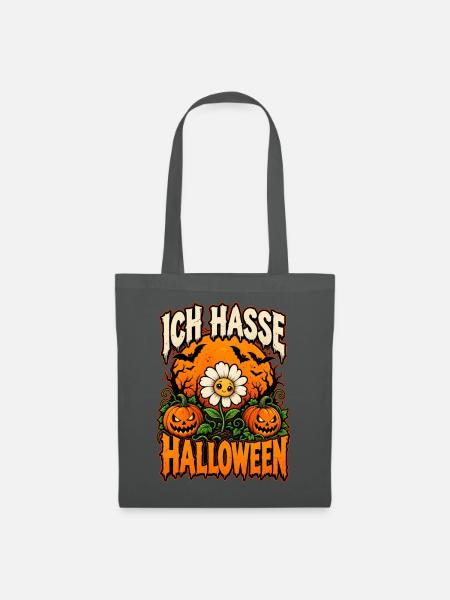 Ich Hasse Halloween – Grusel mit Blume - Stoffbeutel - Graphite
