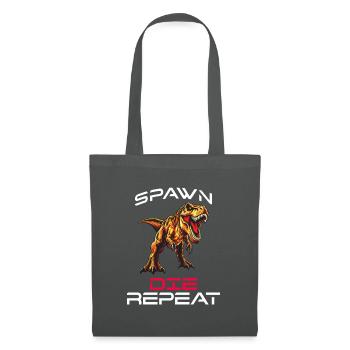 Spawn Die Repeat Gamer Dino Survival Zocken Witz - Stoffbeutel - Graphite - Vorne