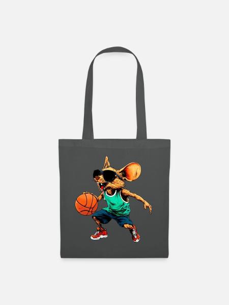 Basketball Maus - Stoffbeutel - Graphite