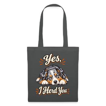 Ja, ich hüte dich – Australian Shepherd Aussie Dad - Stoffbeutel - Graphite - Vorne