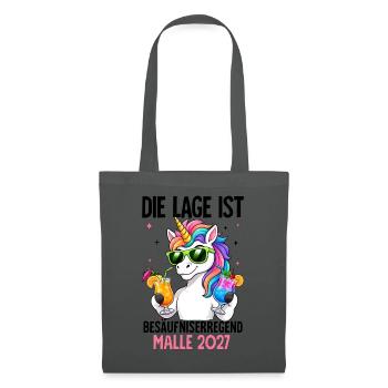  Die Lage Ist Besäufniserregend mit Einhorn Malle - Stoffbeutel - Graphite - Vorne