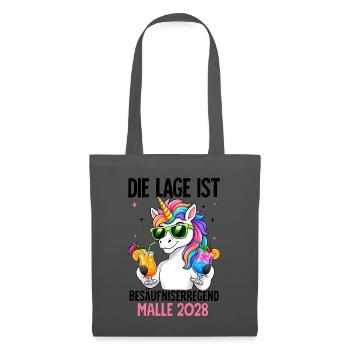  Die Lage Ist Besäufniserregend mit Einhorn Malle - Stoffbeutel - Graphite - Vorne