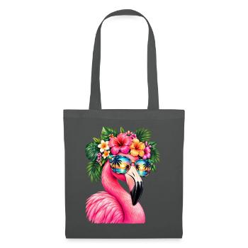 Niedlicher Flamingo Süße Flamingos - Stoffbeutel - Graphite - Vorne