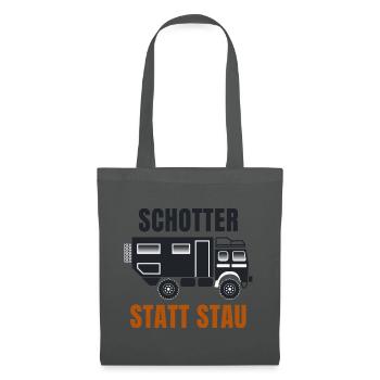 Schotter statt Stau – Offroad Spruch - Stoffbeutel - Graphite - Vorne