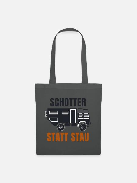 Schotter statt Stau – Offroad Spruch - Stoffbeutel - Graphite