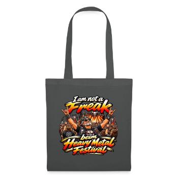 Ich bin kein Freak beim Heavy Metal Festival - Stoffbeutel - Graphite - Vorne