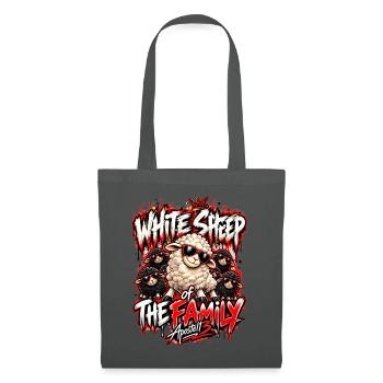 White Sheep of the Family – Funny Black Sheep Desi - Stoffbeutel - Graphite - Vorne