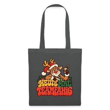 Heute mal teamfähig Rentier Weihnachtsfeier Büro - Stoffbeutel - Graphite - Vorne