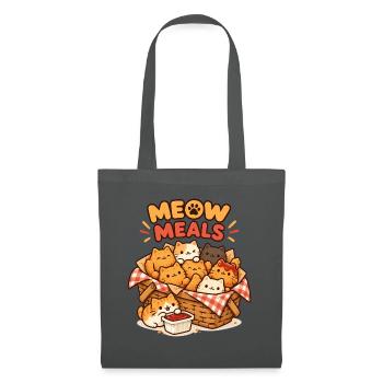 Meow Meals Katzenkorb Snackfreude - Stoffbeutel - Graphite - Vorne