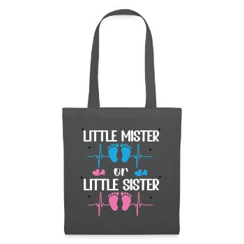 Little Mister Or Little Sister Baby-Geschlechtsenthüllung - Stoffbeutel - Graphite - Vorne