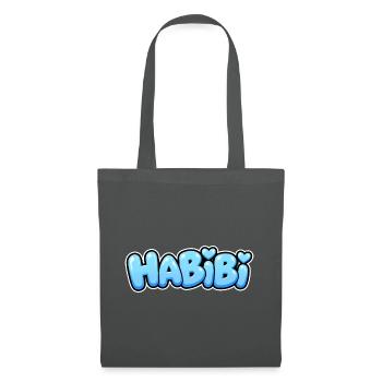 Habibi – Süßer Herz Schriftzug – Liebe - Stoffbeutel - Graphite - Vorne