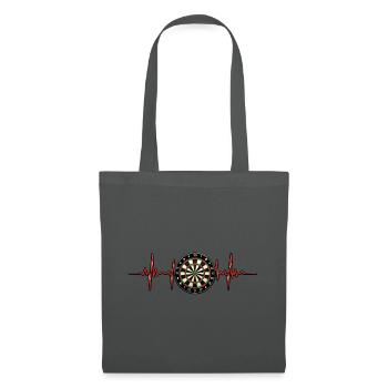 Herzschlag trifft Dartboard - Stoffbeutel - Graphite - Vorne
