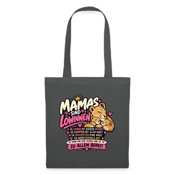 Mamas sind Löwinnen – Starke Mama mit Löwenkindern - Stoffbeutel - Graphite - Vorne