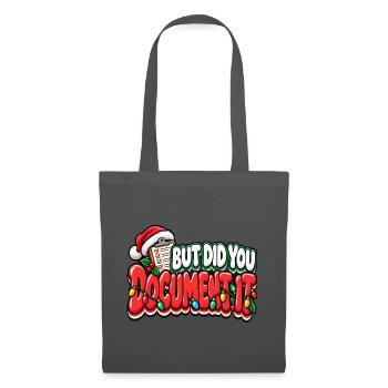 Weihnachts-Dokumentationswitz - Stoffbeutel - Graphite - Vorne