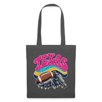 Texas Retro-Fußball & Boots Design - Stoffbeutel - Graphite - Vorne