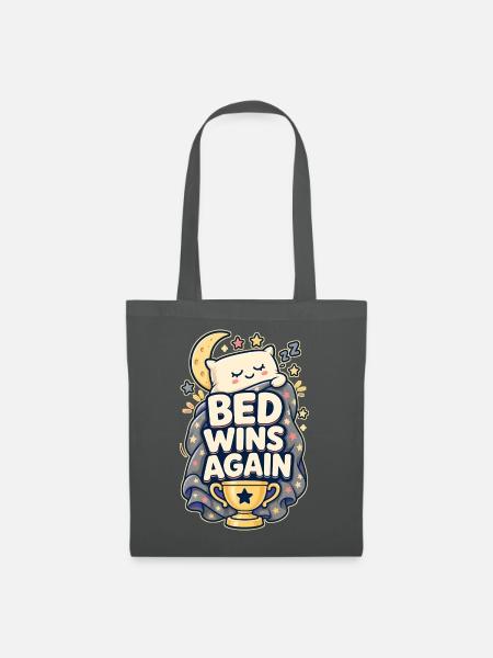 BED WINS AGAIN Nickerchen - Stoffbeutel - Graphite