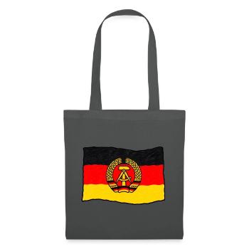 DDR Flagge – Handgezeichnet im Kinderstil - Stoffbeutel - Graphite - Vorne