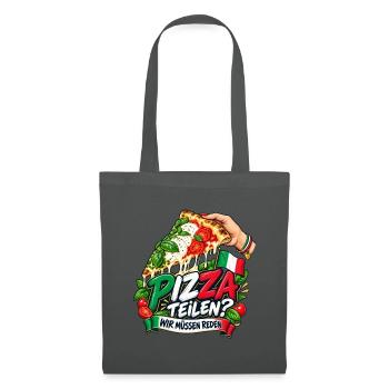 Pizza teilen? Wir müssen reden. - Stoffbeutel - Graphite - Vorne