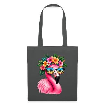 Niedlicher Flamingo Süße Flamingos - Stoffbeutel - Graphite - Vorne