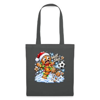 Well Shit Gingerbread Soccer Player Christmas - Stoffbeutel - Graphite - Vorne