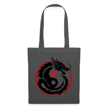 Tintenpinsel Chinesischer Drache Yin Yang - Stoffbeutel - Graphite - Vorne