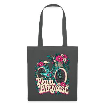 Pedal Paradise Blumenrad Illustration - Stoffbeutel - Graphite - Vorne