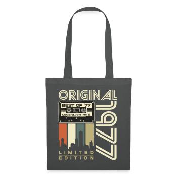 Original 1977 Jahrgang Vintage Geburtstag Retro - Stoffbeutel - Graphite - Vorne