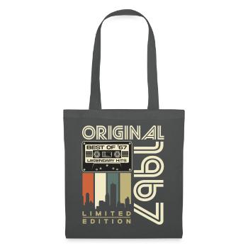 Original 1967 Jahrgang Vintage Geburtstag Geschenk - Stoffbeutel - Graphite - Vorne