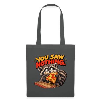 Pizza Thief Waschbär – Spaßiger Retro-Stil - Stoffbeutel - Graphite - Vorne