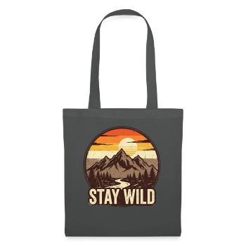Stay Wild – Bergabenteuer-Abzeichen - Stoffbeutel - Graphite - Vorne