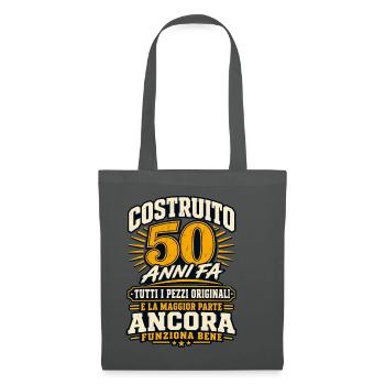 Divertente Frase 50 Compleanno Regalo Anni 50 Uomo - Stoffbeutel - Graphite - Vorne